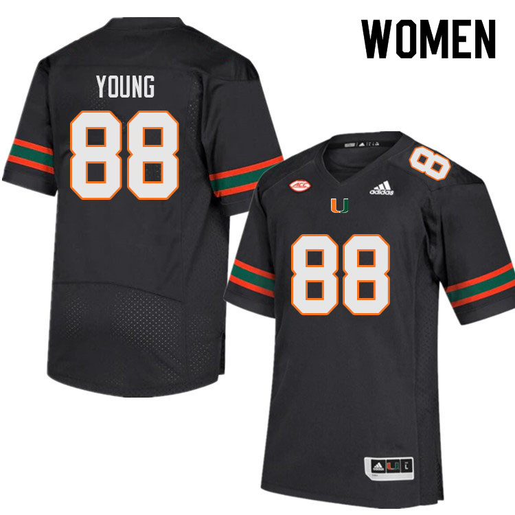 Women #88 Colbie Young Miami Hurricanes College Football Jerseys Sale-Black - Click Image to Close